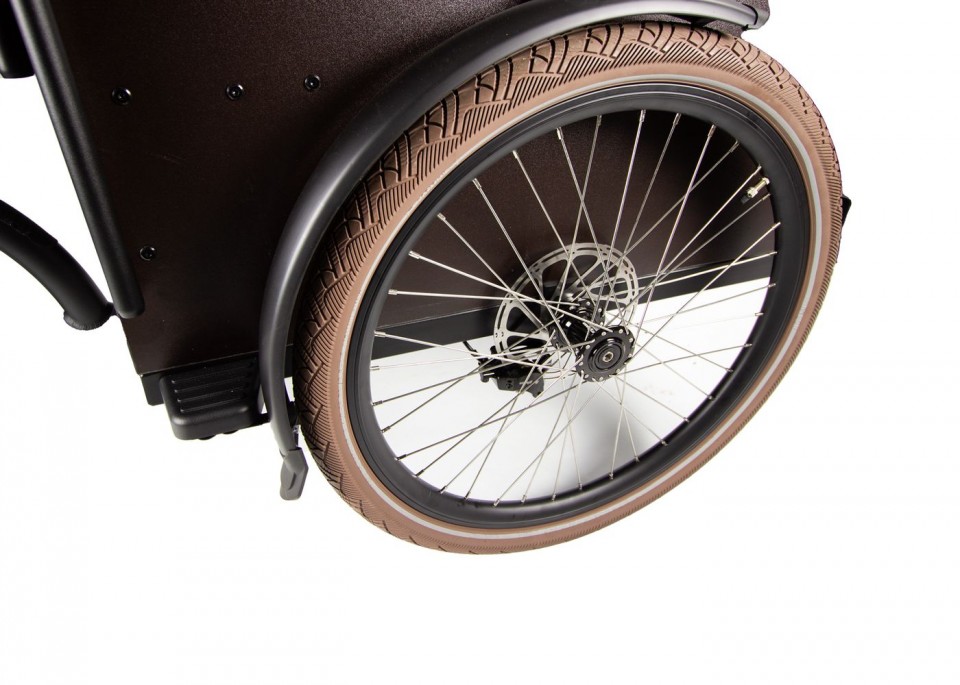 Vogue Journey elektrische bakfiets - mat zwart/bruin