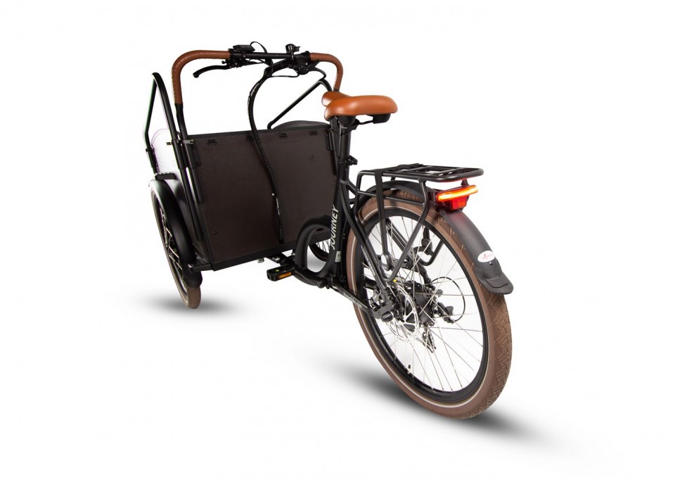 Vogue Journey elektrische bakfiets - mat zwart/bruin